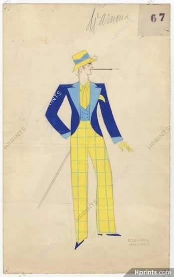 Edouard Halouze 1930s, "Monsieur Arnoux", Original Costume Design