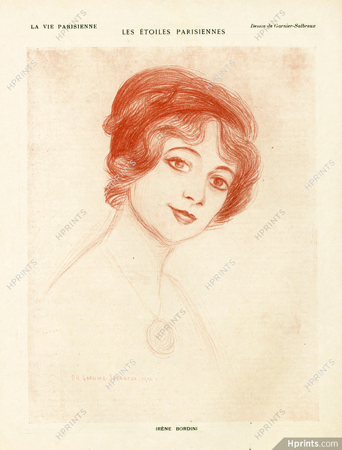 Garnier-Salbreux 1910 "Les étoiles Parisiennes" Irène Bordini, Portrait