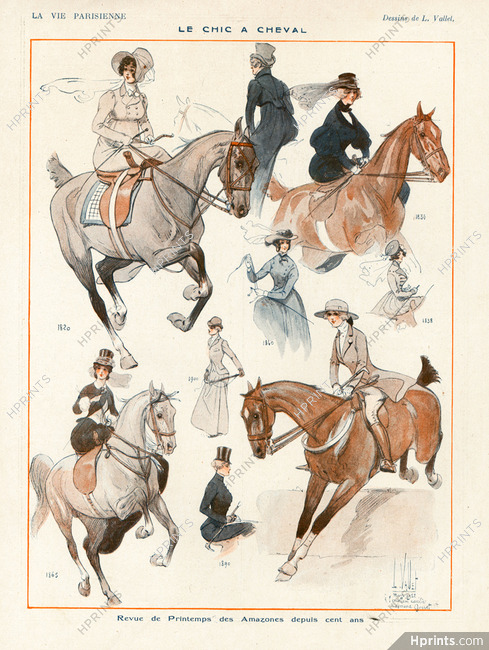 Louis Vallet 1922 Le chic à cheval, Amazones