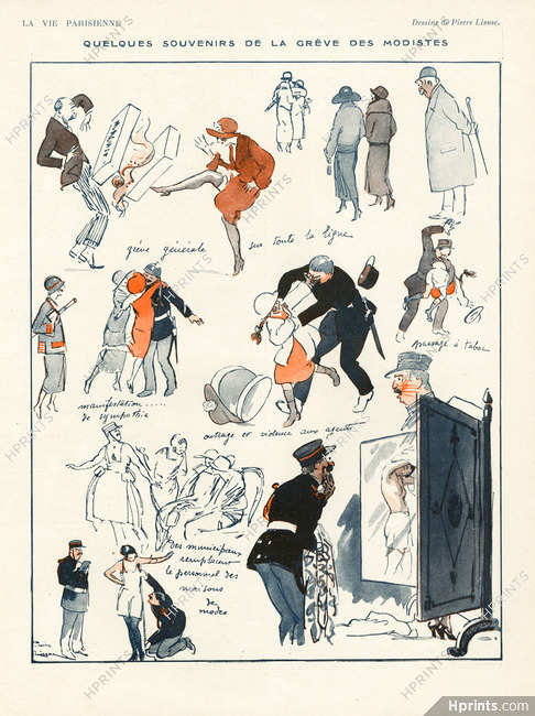 Pierre Lissac 1923 La grève des modistes, The strike milliners, Comic Strip