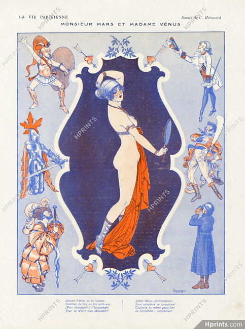 Hérouard 1916 ''Monsieur Mars et Madame Vénus'' sexy looking girl