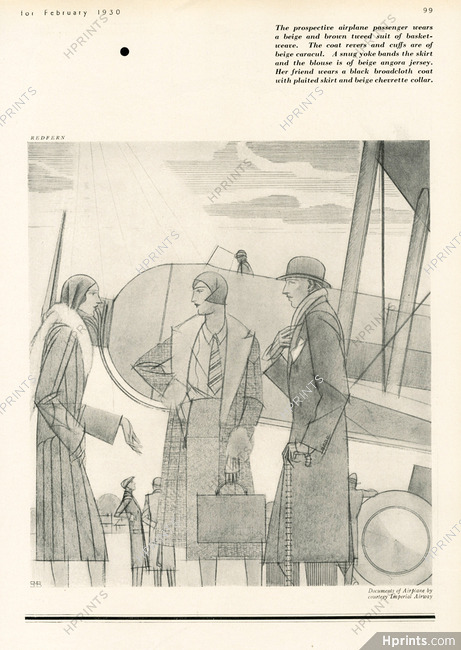 Redfern 1930 Bernard Boutet De Monvel, Skirt, Blouse, Coats