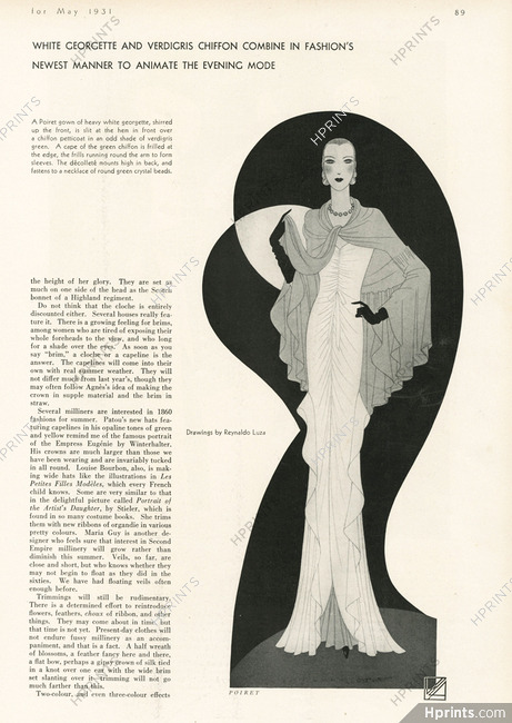 Paul Poiret 1931 Evening Gown and Cape, Reynaldo Luza