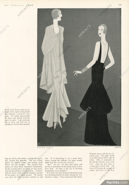 Lucile Paray & Jenny 1930 Cape and Gown, Backless, Reynaldo Luza