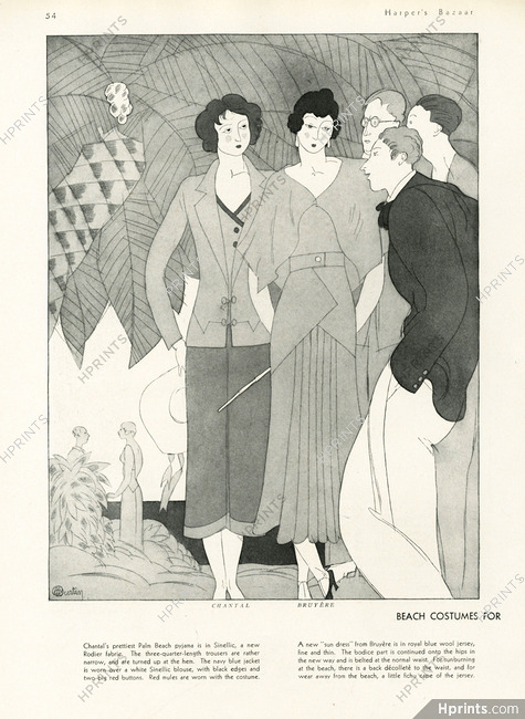 Charles Martin 1931 Chantal, Bruyère, Palm Beach Costumes, Jacket, Beachwear