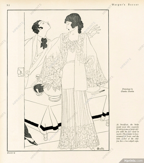 Worth 1930 Lace Jacket, Pyjamas, Charles Martin