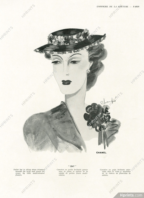 Chanel (Millinery) 1937 Sailor hat, Schompré