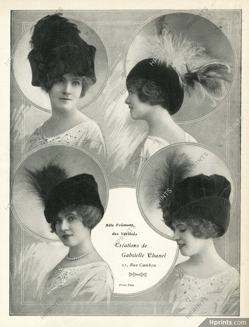 Chanel (Millinery) 1910 Mlle Frémont, Photo Félix — Clipping