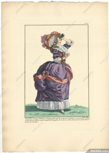 Galerie des Modes et Costumes Français 1912 Claude-Louis Desrais, Emile Lévy Editor "Bergère séduisante" Shepherdess