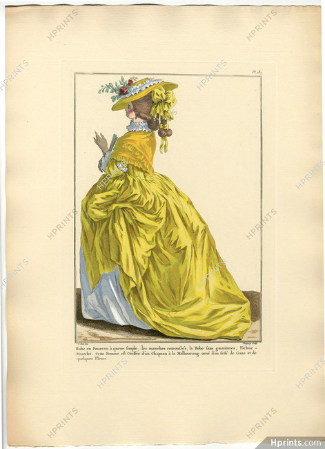 Galerie des Modes et Costumes Français 1912 Claude-Louis Desrais, Emile Lévy Editor "Robe en Fourreau à queue"