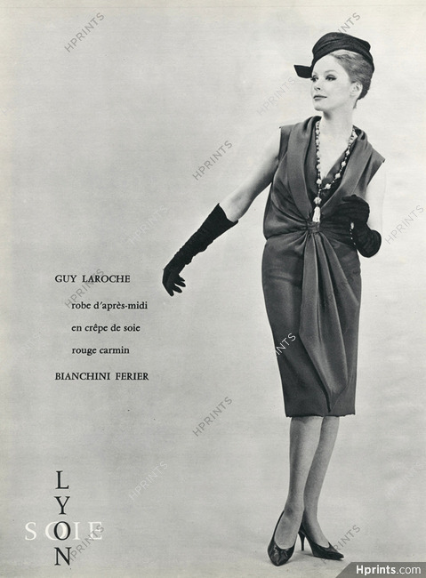 Guy Laroche 1960 Summer Dress, Bianchini Férier, Photo Guy Arsac