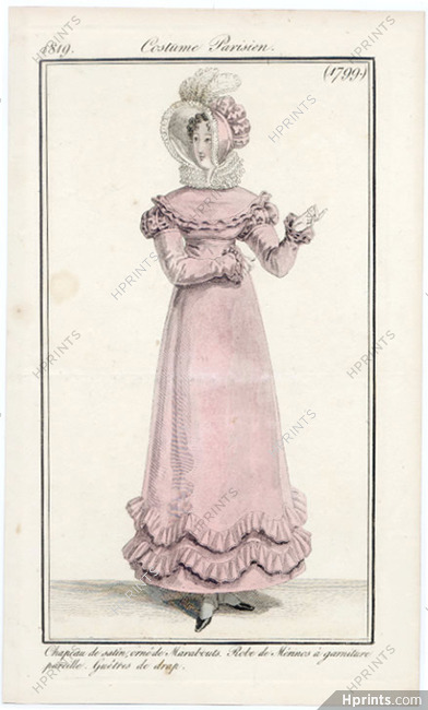 Le Journal des Dames et des Modes 1819 Costume Parisien N°1799