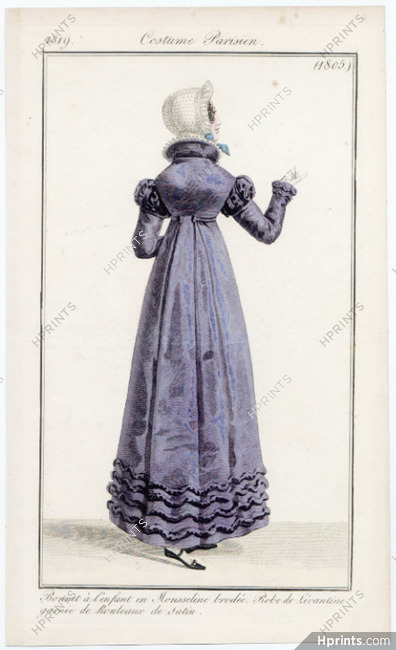 Le Journal des Dames et des Modes 1819 Costume Parisien N°1805