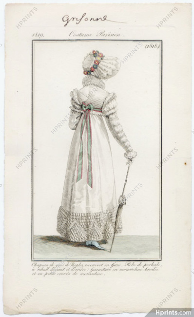 Le Journal des Dames et des Modes 1819 Costume Parisien N°1818