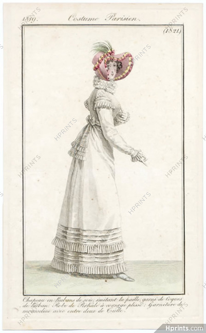 Le Journal des Dames et des Modes 1819 Costume Parisien N°1821