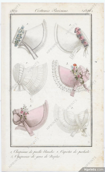 Le Journal des Dames et des Modes 1819 Costume Parisien N°1826