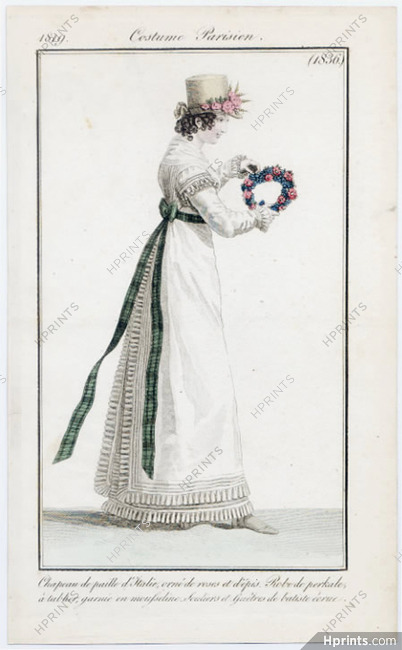 Le Journal des Dames et des Modes 1819 Costume Parisien N°1836