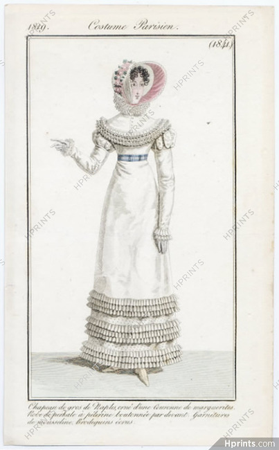 Le Journal des Dames et des Modes 1819 Costume Parisien N°1841