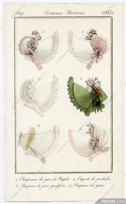 Le Journal des Dames et des Modes 1819 Costume Parisien N°1844
