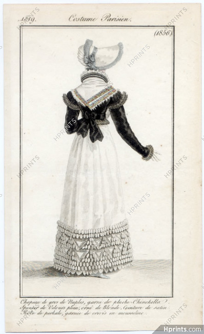 Le Journal des Dames et des Modes 1819 Costume Parisien N°1856