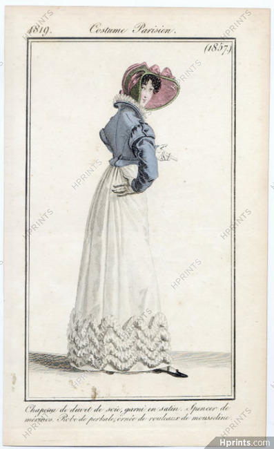 Le Journal des Dames et des Modes 1819 Costume Parisien N°1857