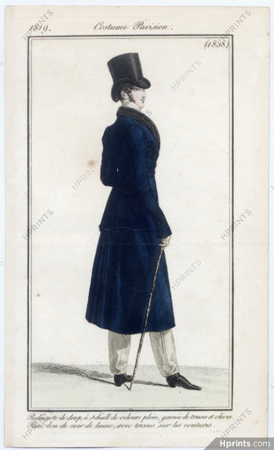 Le Journal des Dames et des Modes 1819 Costume Parisien N°1858