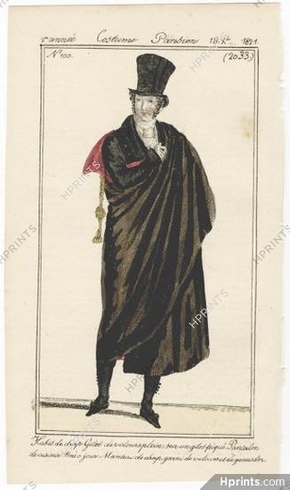 Le Journal des Dames et des Modes 1821 Costume Parisien BELGIAN EDITION N°100