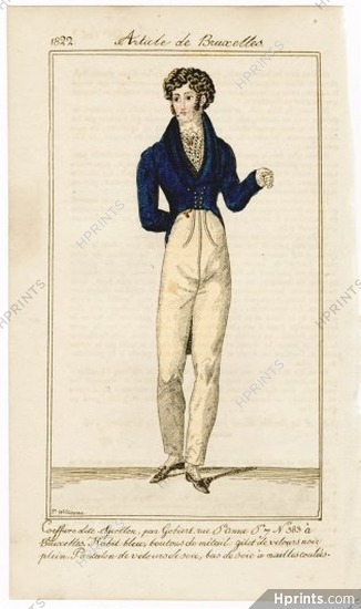Le Journal des Dames et des Modes 1822 Costume Parisien BELGIAN EDITION "Article de Bruxelles"