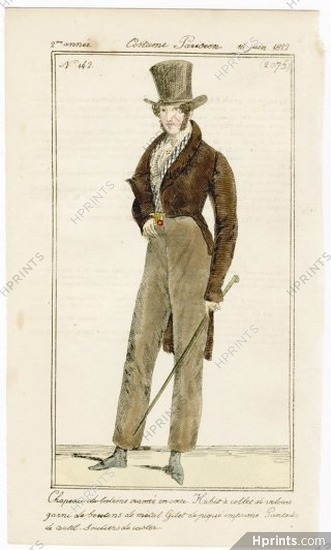 Le Journal des Dames et des Modes 1822 Costume Parisien BELGIAN EDITION N°142