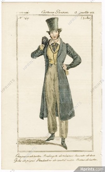 Le Journal des Dames et des Modes 1822 Costume Parisien BELGIAN EDITION N°147