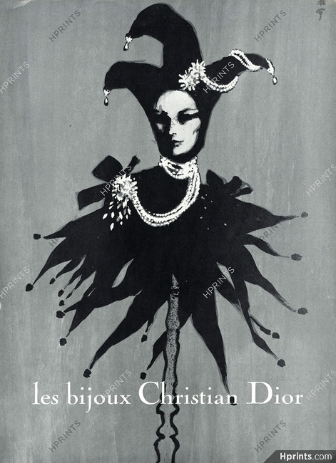 Christian Dior (Jewels) 1962 René Gruau, Jester, Joker