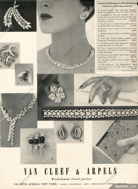 Van Cleef & Arpels 1954 Earclips, Necklaces, Rings, Clips, Bracelets, Minaudière