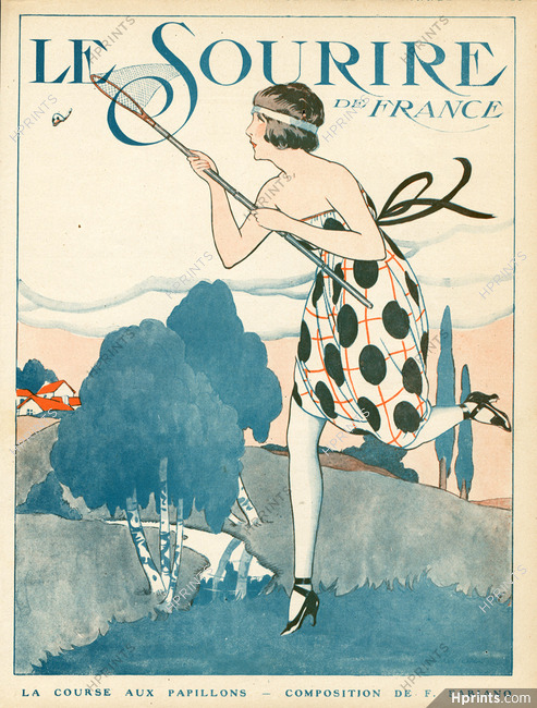 Fabien Fabiano 1919 "La chasse aux papillons" "The hunt for butterflies"