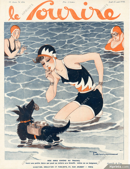 Pem 1930 Bathing Beauty, Making-Up, Terrier
