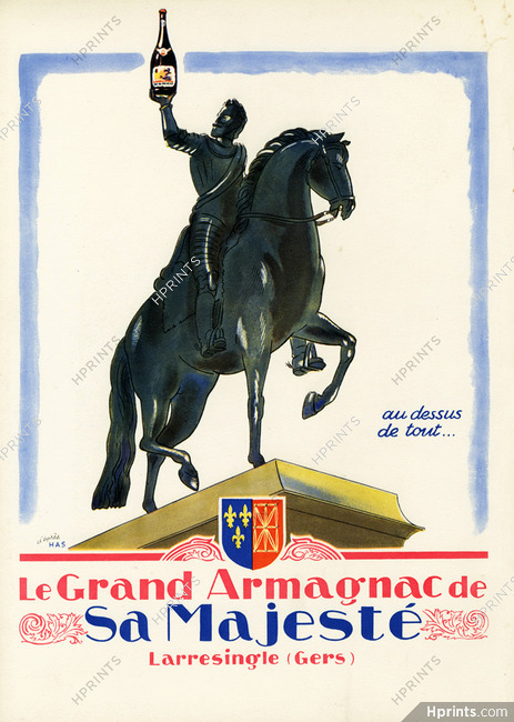 Le grand Armagnac Sa Majesté 1945 HAS