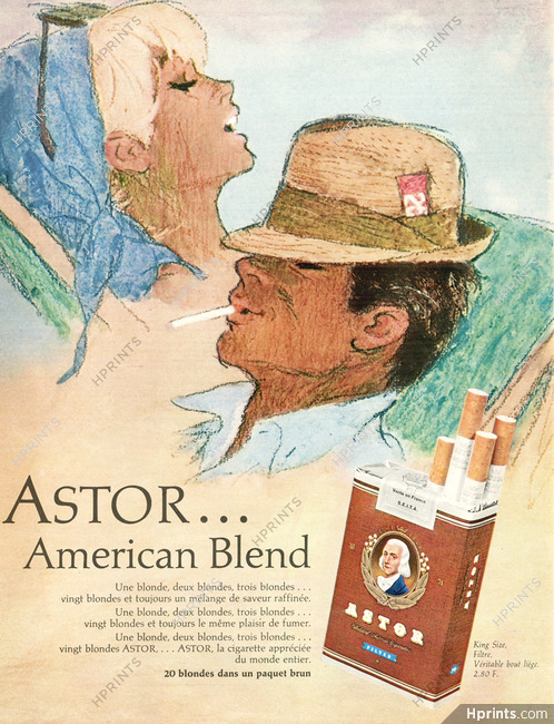 Astor (Waldorf-Astoria) 1965 American Cigarettes, Smoker, Hof