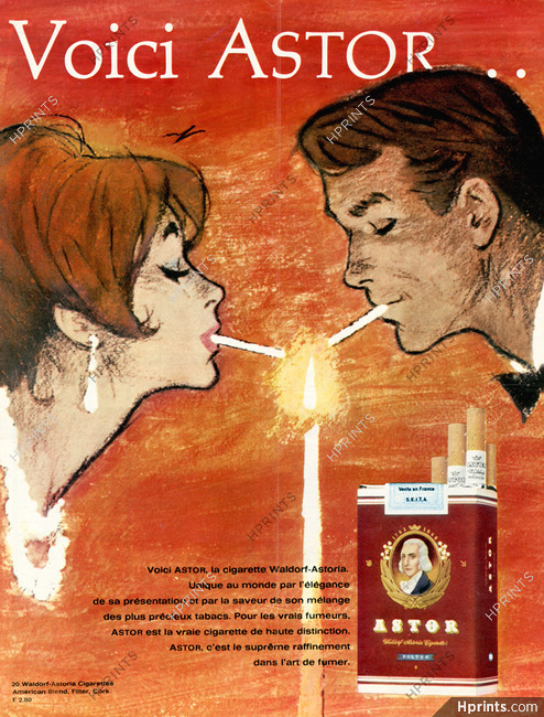 Astor (Waldorf-Astoria) 1963 American Cigarettes, Smokers, Hof