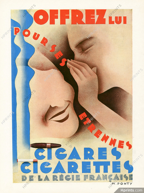 Régie Francaise (Cigarettes, Tobacco Smoking) 1930 Max Ponty