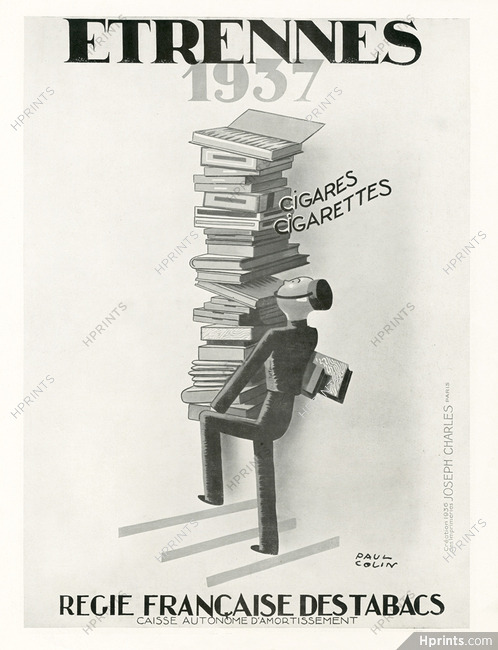 Régie Francaise (Cigarettes, Tobacco Smoking) 1936, Paul Colin
