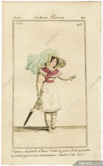 Le Journal des Dames et des Modes 1821 Costume Parisien BELGIAN EDITION