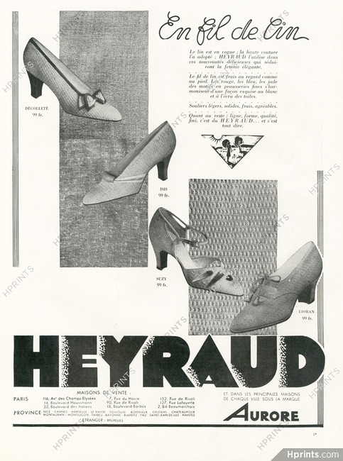Heyraud 1934 En fil de Lin — Advertisement