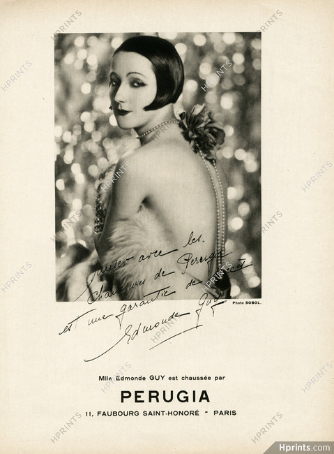 Perugia 1928 Edmonde Guy, Autograph
