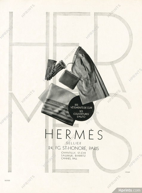 Hermès (Sportswear) 1928 Gloves, Handbag, Sport Coat, Leather Clothing
