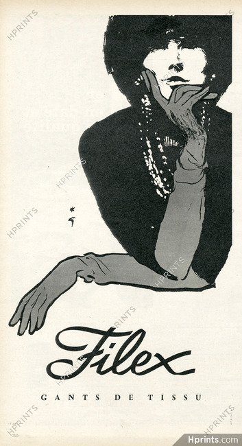 Filex (Gloves) 1961 René Gruau