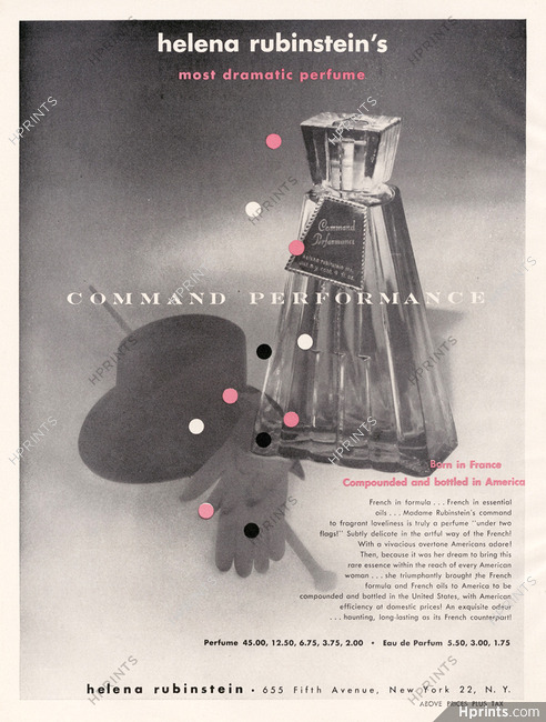 Helena Rubinstein (Perfumes) 1948 Command Performance