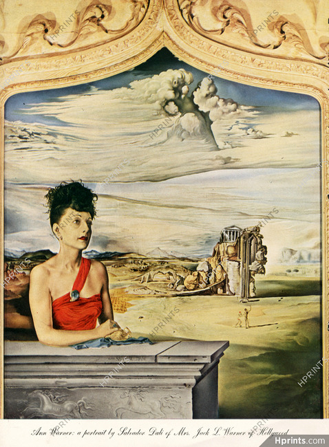 Salvador Dali 1944 Ann Warner a Portrait by Dali of Mrs Jack L. Warner of Hollywood, Surrealism