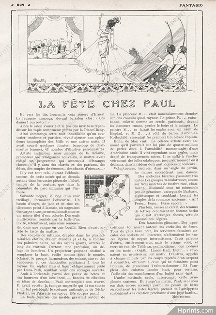 La Fête chez Paul, 1911 - Paul Poiret The Oriental Party, Charles Martin, Text by Montoison