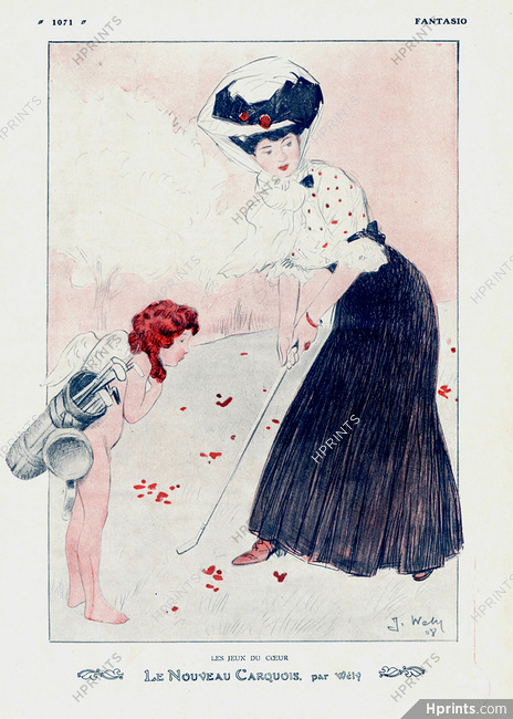 Le Nouveau Carquois, 1908 - Jacques Wély Golfer, Elegante, Children