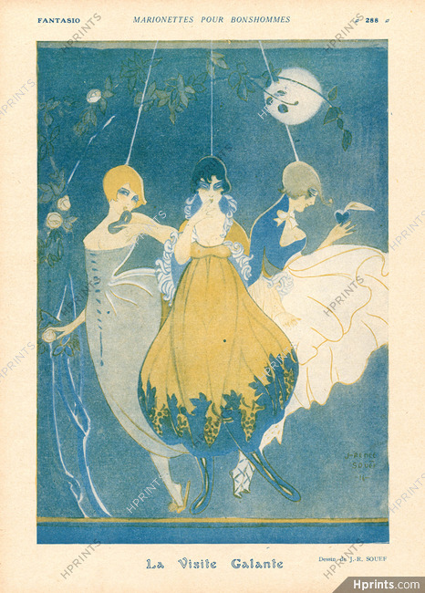J.-Renée Souef 1916 ''La Visite Galante'' Marionettes pour Bonshommes, Puppets for men