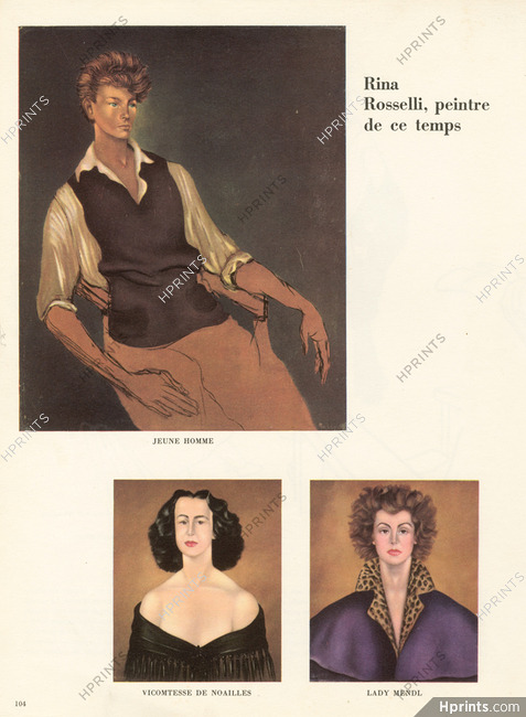 Rina Rosselli 1952 Comtesse Anna De Noailles, Lady Mendl, Portraits